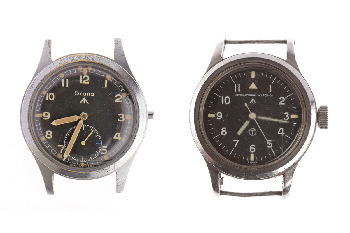 Image of two military watches sold in the recent auction at McTear's