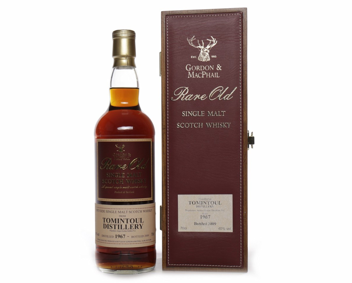 Lot 1226, Rare & Collectable Whisky Auction, June 2017, Tomintoul 1967 G&M Rare Old aged over 41 years – sold for £300