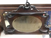 Lot 445 - TWO LATE VICTORIAN MAHOGANY OVERMANTEL MIRRORS