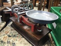 Lot 481 - PAIR OF MID 20TH CENTURY SHOP SCALES along...