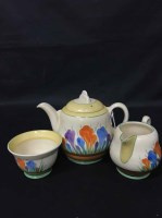 Lot 487 - CLARICE CLIFF CROCUS TEA SERVICE comprising...