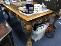 Lot 512 - MAHOGANY COFFEE TABLE on paw feet