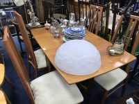 Lot 527 - MODERN DROP LEAF DINING TABLE AND FOUR CHAIRS