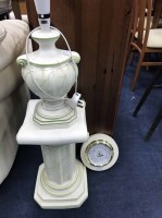 Lot 529 - SMALL PEDESTAL AND REPRODUCTION BAROMETER
