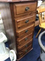 Lot 531 - MODERN PINE EFFECT PEDESTAL CHEST OF DRAWERS
