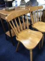 Lot 532 - MODERN SIDE TABLE AND TWO KITCHEN CHAIRS