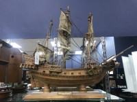Lot 540 - WOODEN MODEL OF THE GOLDEN HIND SAILING SHIP