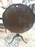 Lot 545 - 19TH CENTURY MAHOGANY TILT TOP TEA TABLE