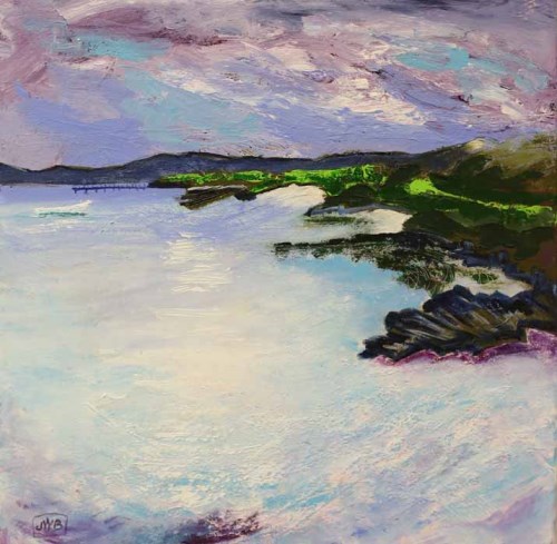 Lot 2336 - JEAN BELL, THE METAL BOAT - GIGHA acrylic on...