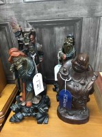 Lot 592 - GROUP OF FOUR CHINESE CARVED WOOD FIGURES