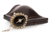 Lot 12 - IMPRESSIVE VICTORIAN ENAMEL AND PEARL MOURNING...