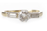 Lot 34 - ART DECO DIAMOND SOLITAIRE RING set with a...