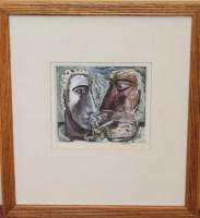 Lot 2348 - * JOHN BYRNE RSA, YOUNG AND OLD monotype,...