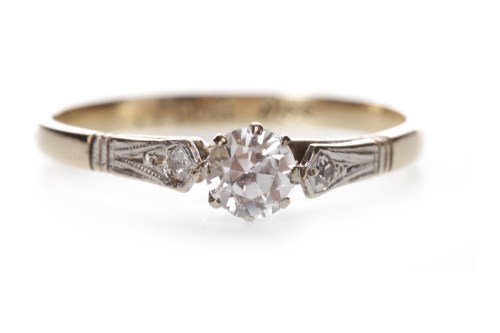 Lot 137 - NINE CARAT GOLD DIAMOND SOLITAIRE RING set...