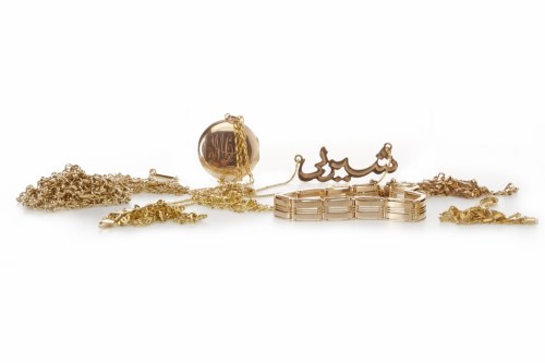 Lot 145 - GROUP OF NINE CARAT GOLD CHAINS including a...