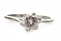 Lot 167 - DIAMOND SOLITAIRE RING with a six claw set...