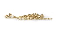 Lot 191 - GOLD CHAIN NECKLACE formed by flattened curb...