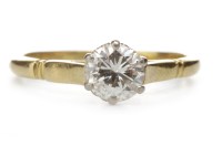 Lot 201 - DIAMOND SOLITAIRE RING with a six claw set...