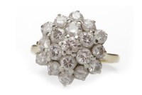 Lot 210 - DIAMOND CLUSTER RING the tiered bezel 15mm...