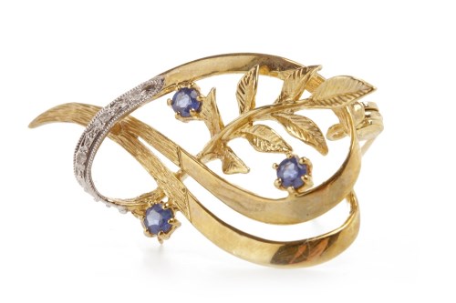 Lot 253 - NINE CARAT GOLD BLUE GEM AND DIAMOND SET...