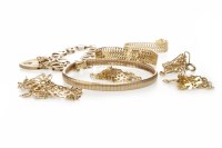 Lot 255 - GROUP OF NINE GOLD BRACELETS to include a tri...