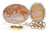 Lot 286 - GOLD MOUNTED CAMEO BROOCH of oval form, the...