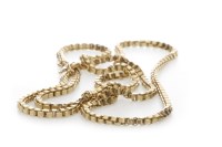 Lot 311 - NINE CARAT GOLD BOX LINK CHAIN NECKLACE...