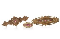 Lot 316 - TWO VICTORIAN BROOCHES one in nine carat gold...