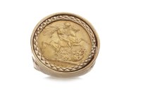 Lot 514 - GOLD SOVEREIGN DATED 1903 mounted in a nine...