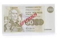 Lot 536 - SPECIMEN CLYDESDALE BANK £50 FIFTY POUNDS NOTE...