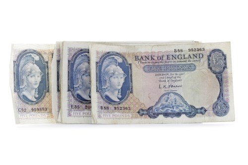 Lot 547 - COLLECTION OF BANK OF ENGLAND £5 FIVE POUNDS...