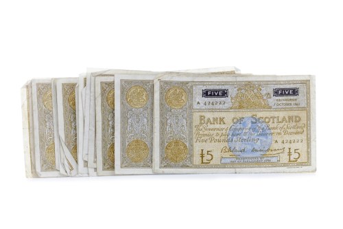 Lot 549 - COLLECTION OF VARIOUS BANK OF SCOTLAND £5 FIVE...