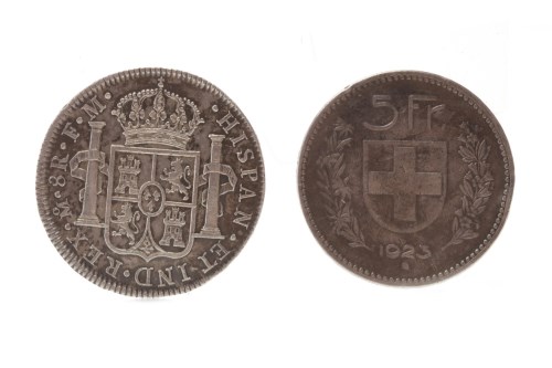 Lot 588 - SILVER CHARLES III 8 REALES COIN DATED 1788...