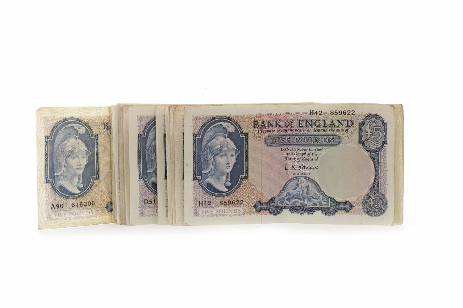 Lot 609 - COLLECTION OF BANK OF ENGLAND £5 FIVE POUNDS