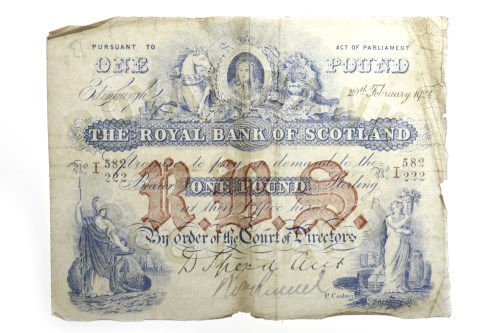 Lot 627 - THE ROYAL BANK OF SCOTLAND £1 ONE POUND NOTE...