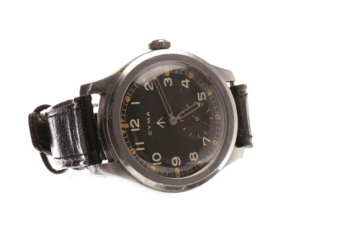 Lot 834 - GENTLEMAN'S MILITARY ISSUE CYMA STAINLESS...