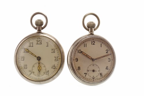 Lot 840 - TWO MILITARY ISSUE POCKET WATCHES each with...