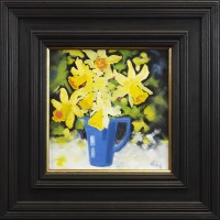 Lot 115 - ROWENA LAING, DAFFODILS oil on panel, signed...
