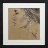 Lot 157 - ROS GREEN, WONDER charcoal and pastel on...