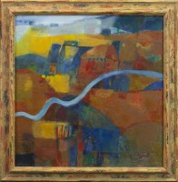 Lot 214 - * JONATHAN HOOD, LANDSCAPE WITH RIVER oil on...