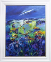Lot 225 - SHELAGH CAMPBELL, MISTY LAW IN MAY acrylic on...