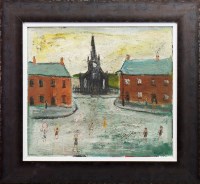 Lot 243 - * SIMEON STAFFORD, DAWN, OAK STREET oil on...