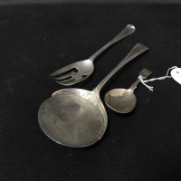 Lot 15 - VICTORIAN SILVER CADDY SPOON along with a...