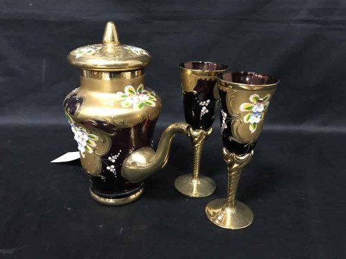 Lot 64 - GILT CONTINENTAL COFFEE SERVICE comprising...