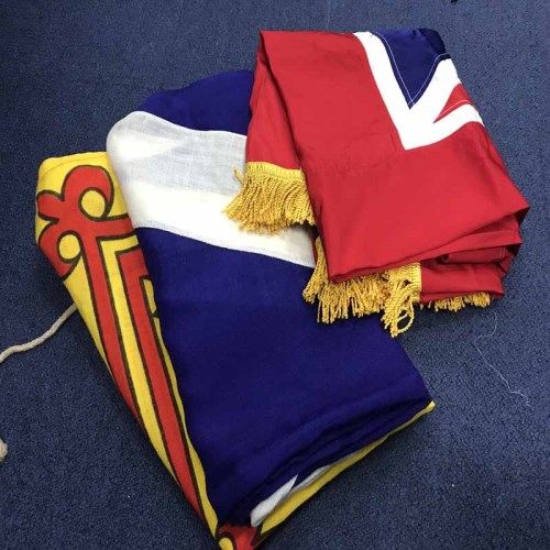 Lot 70 - GROUP OF THREE FLAGS including the Lion...