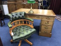 Lot 130 - REPRODUCTION CAPTAIN'S CHAIR AND A VINTAGE...
