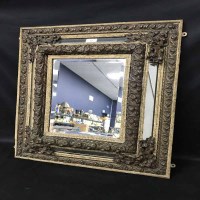 Lot 163 - VICTORIAN WALL MIRROR in ornate frame; along...