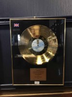 Lot 217 - THE EAGLES GOLD SALES AWARD for the album 'One...