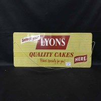 Lot 222 - LYONS QUALITY CAKES DOUBLE SIDED HANGING SIGN
