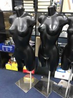 Lot 228 - TWO HALF FEMALE BODY MANNEQUINS on stands